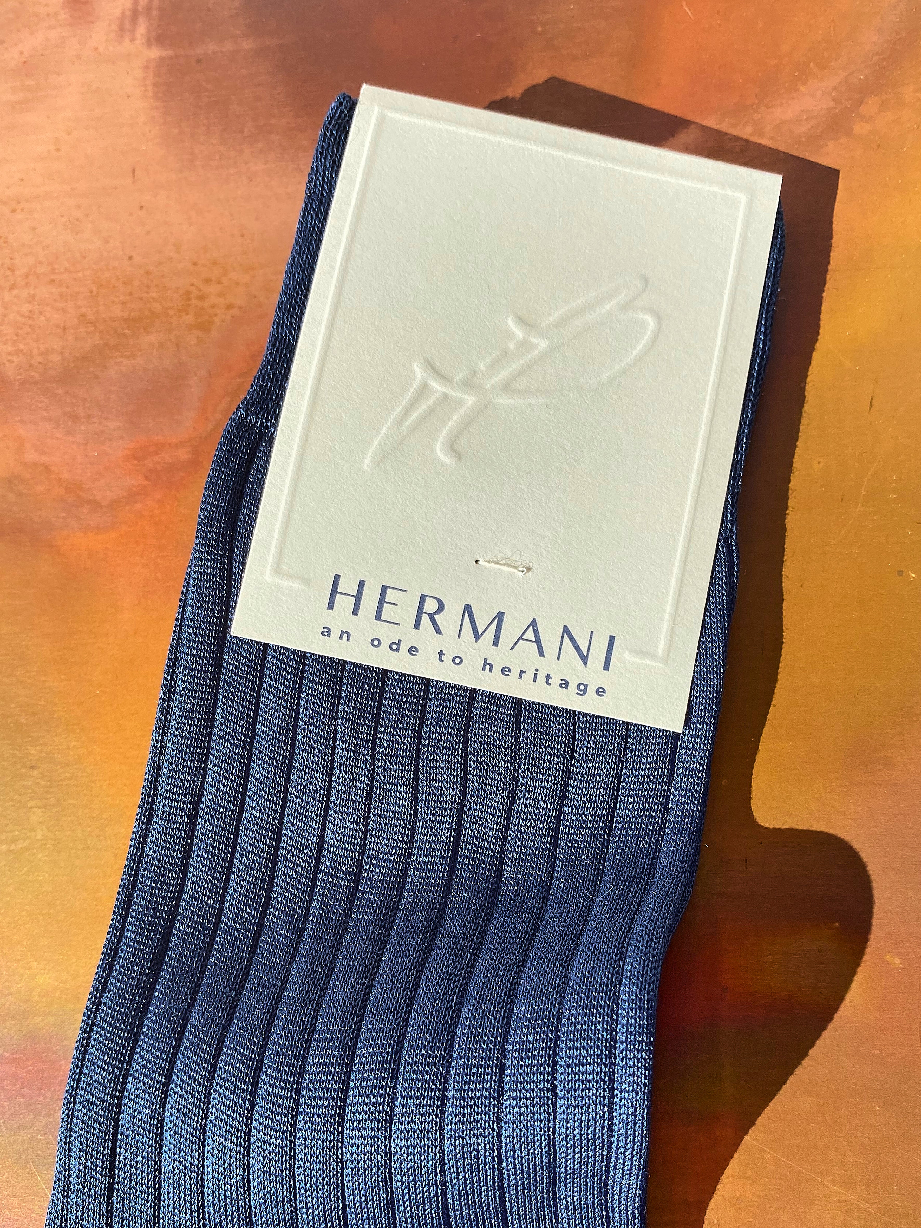Luxury Women's Filo di Scozia Cotton Socks Blue Detail