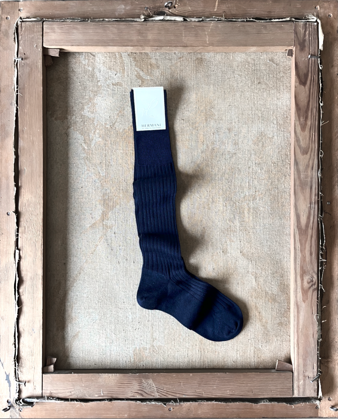 Kniestrümpfe aus Kaschmir-Seide - Navy