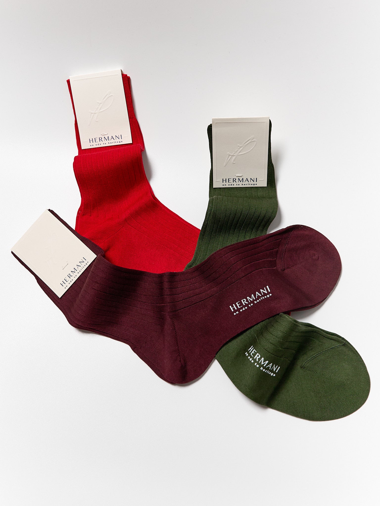 Gift Box: Egyptian Cotton Mid-Calf - Rosso, Oliva, Bordeaux