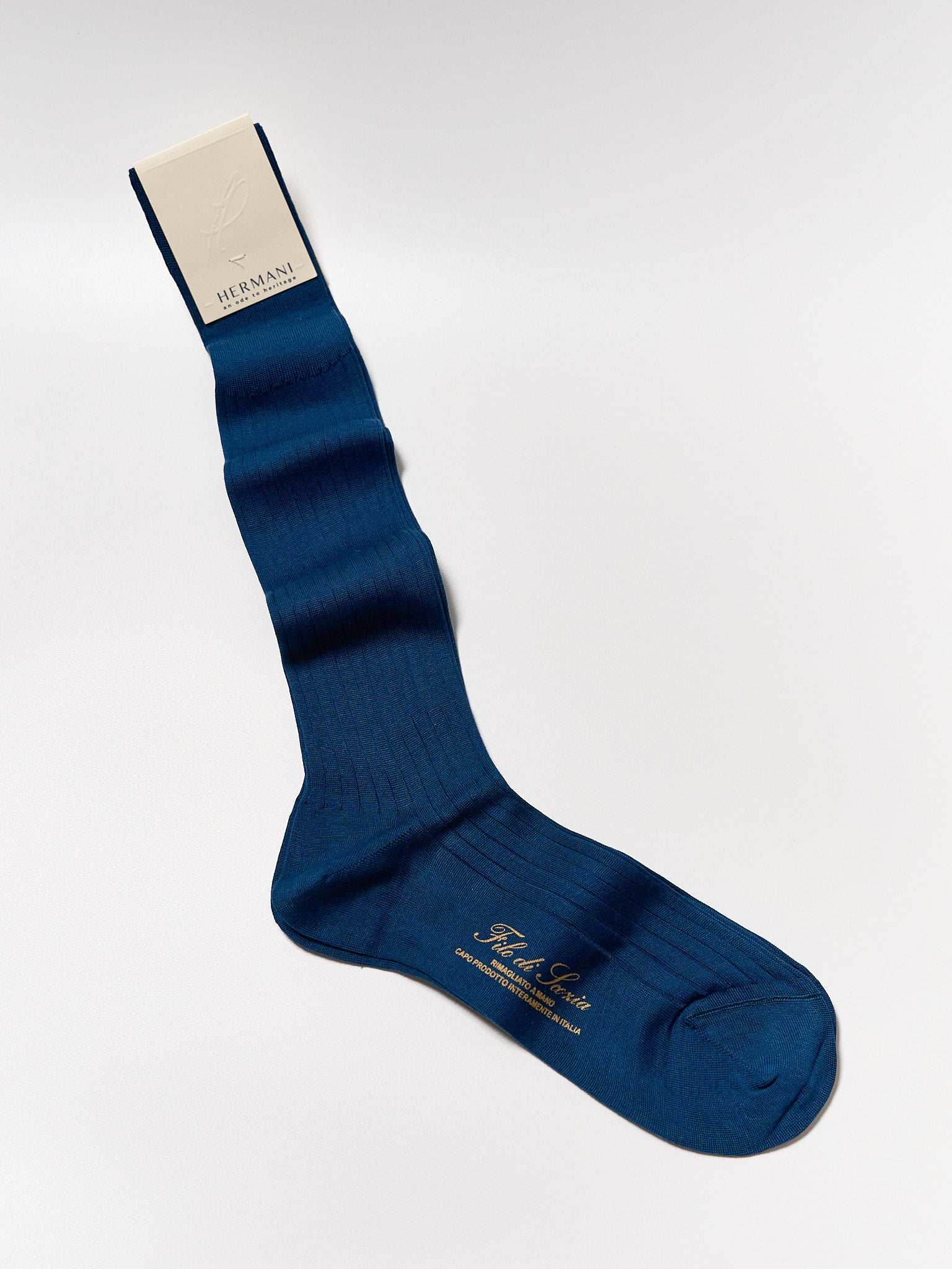 Kniestrümpfe aus ägyptischer Baumwolle Blu