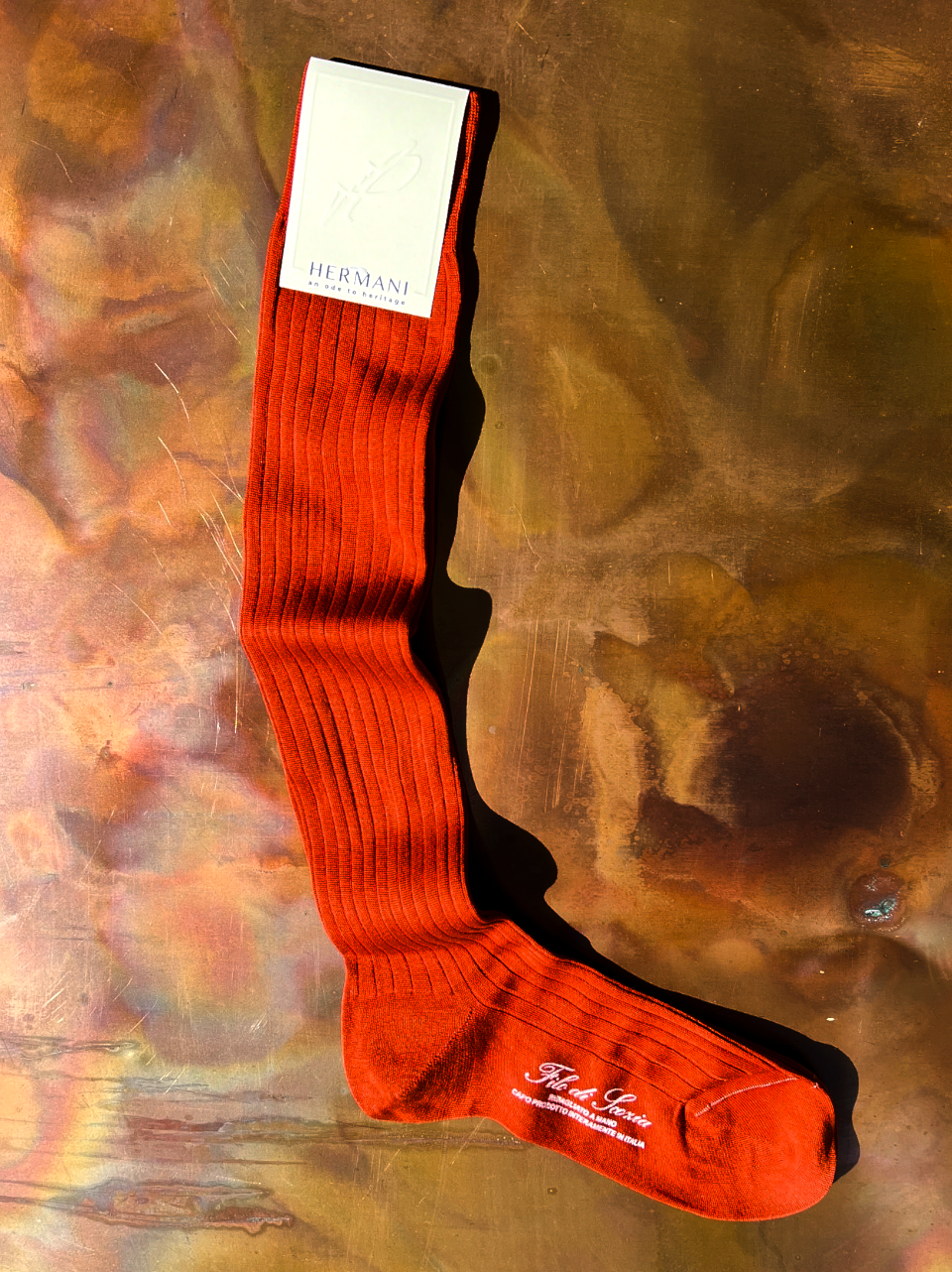 Donna Filo di Scozia Knee-High - Mattone