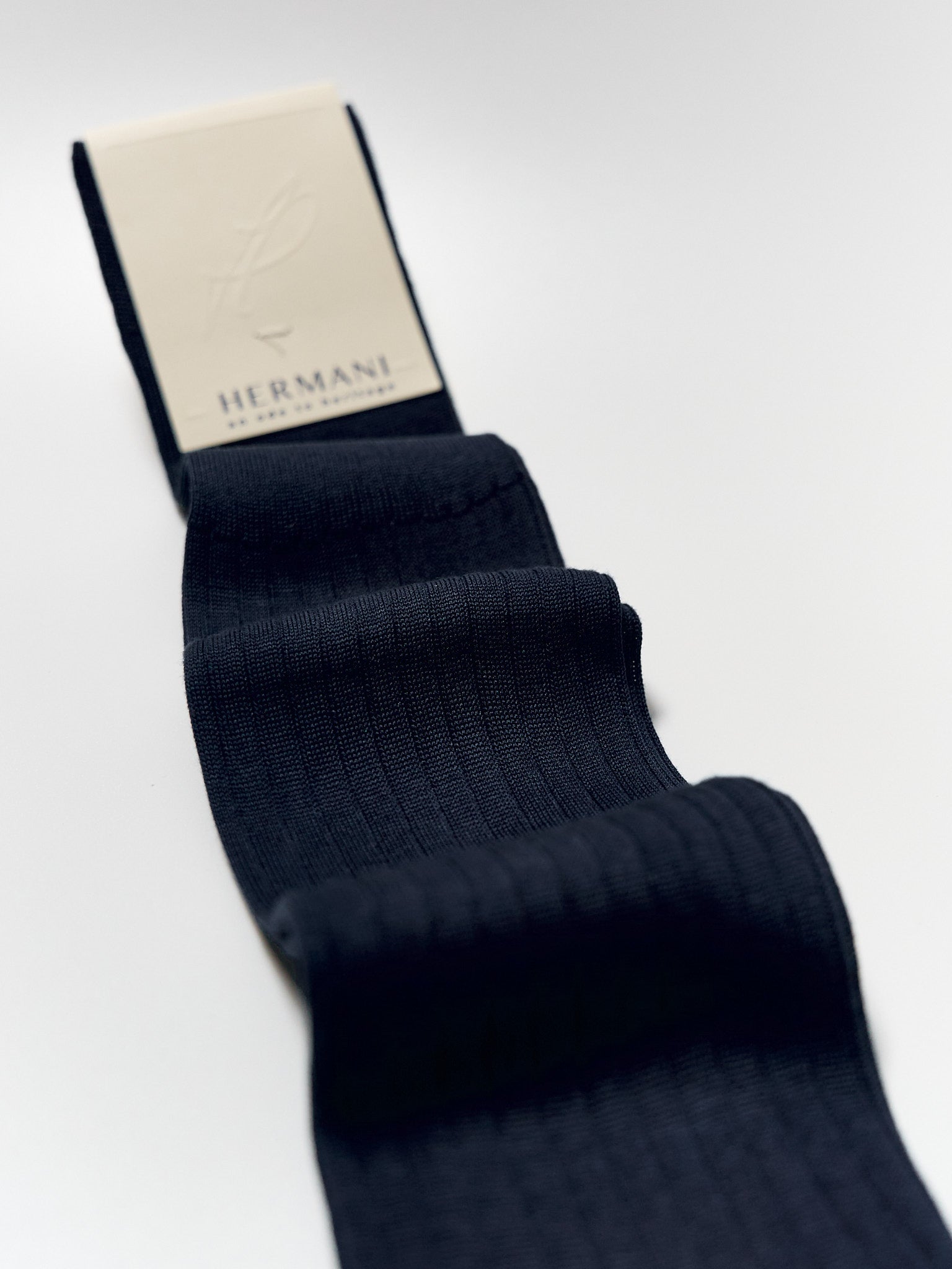 Filo di Scozia Cotton Knee-High - Navy