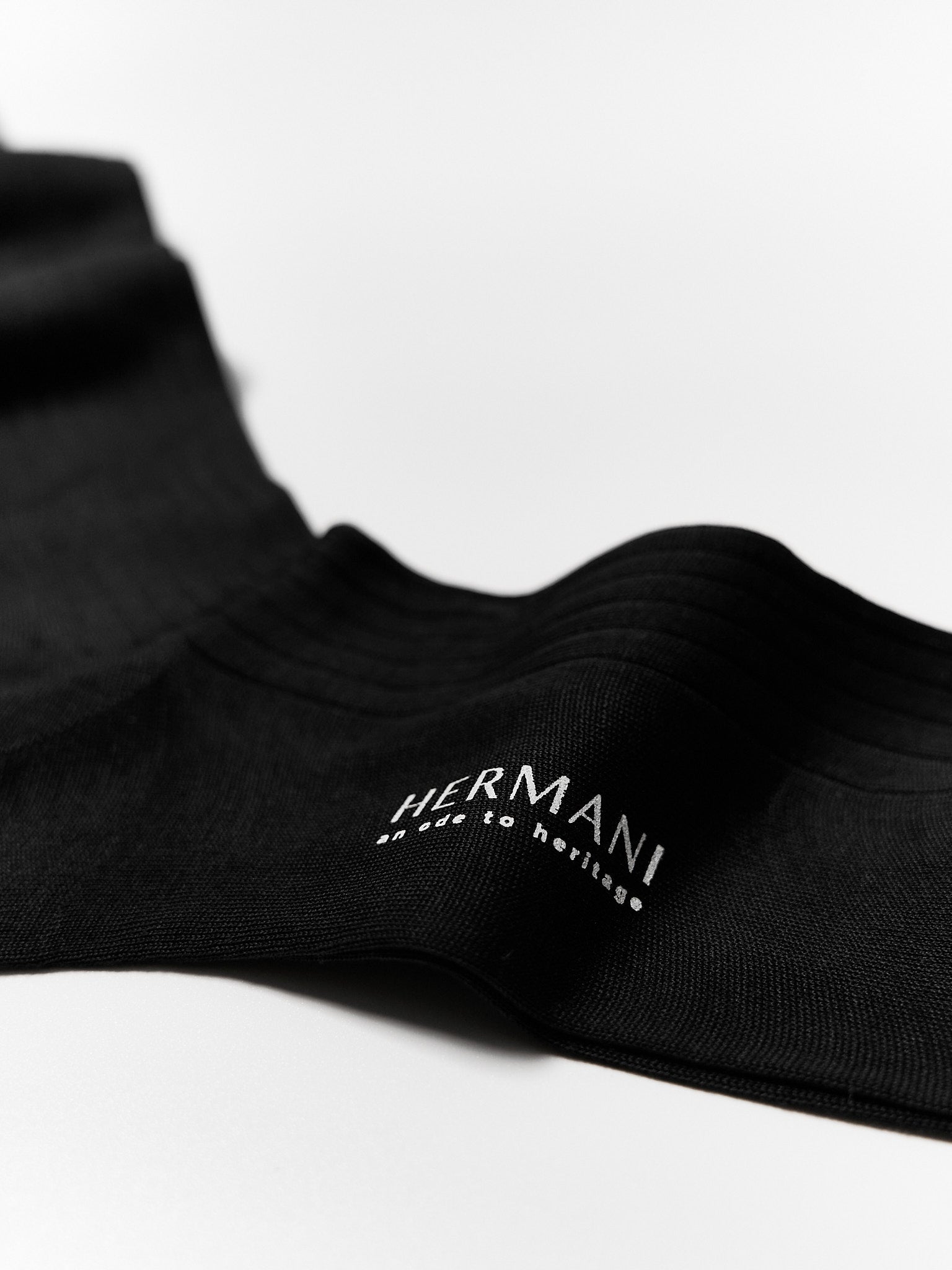 Filo di Scozia Cotton Knee-High - Nero