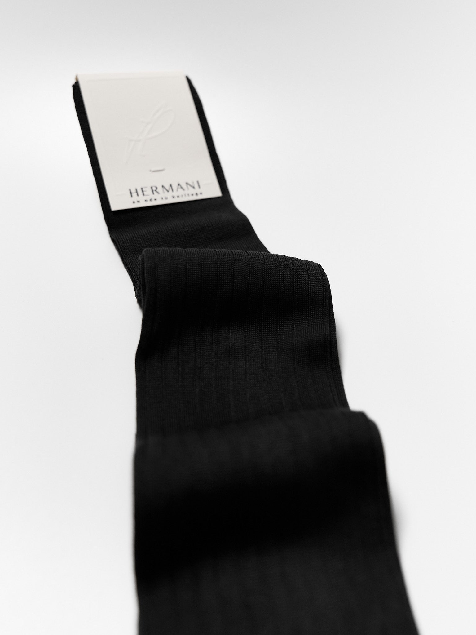 Filo di Scozia Cotton Knee-High - Nero