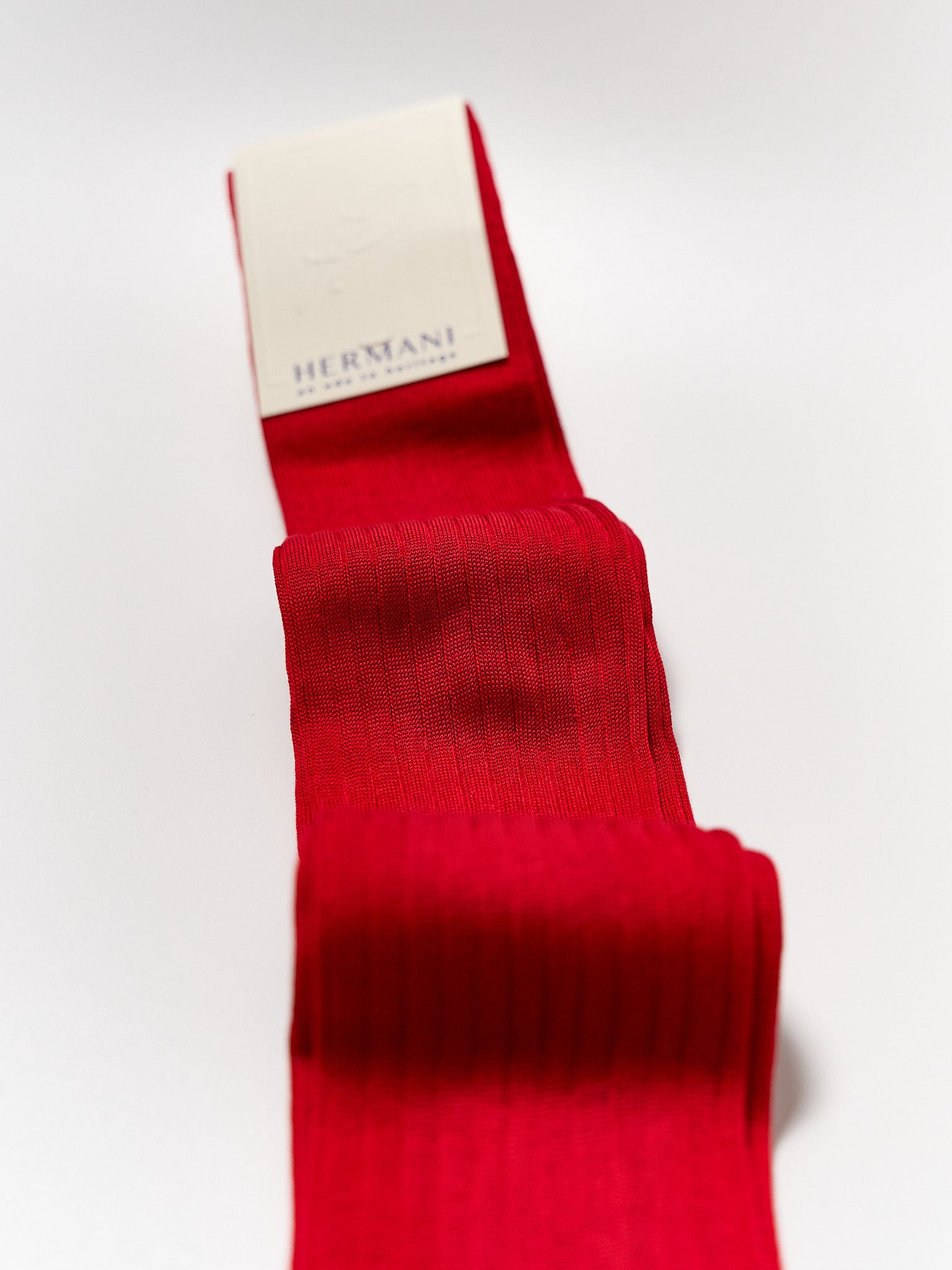 Filo di Scozia Cotton Knee-High - Rosso