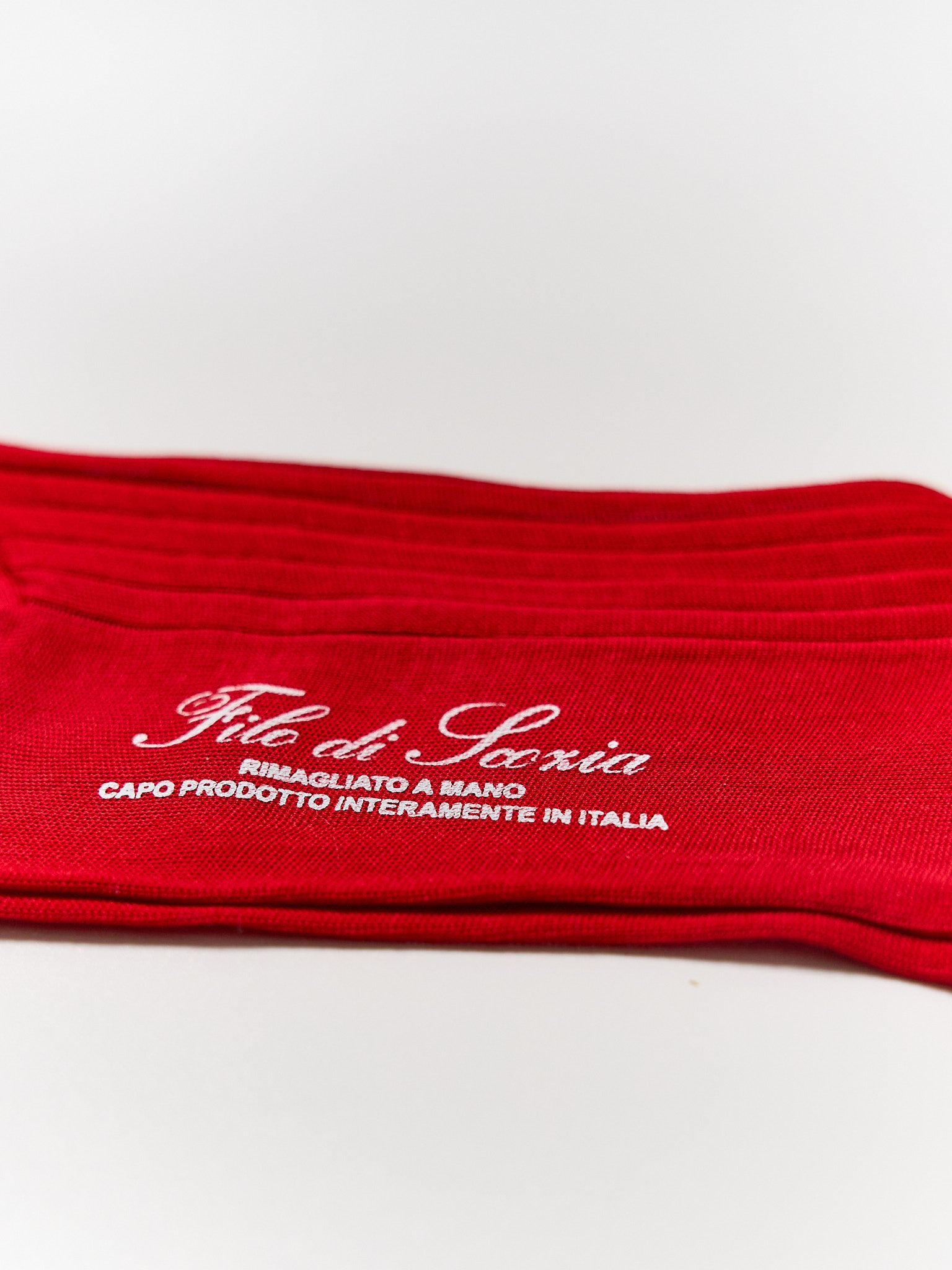 Filo di Scozia Cotton Knee-High - Rosso