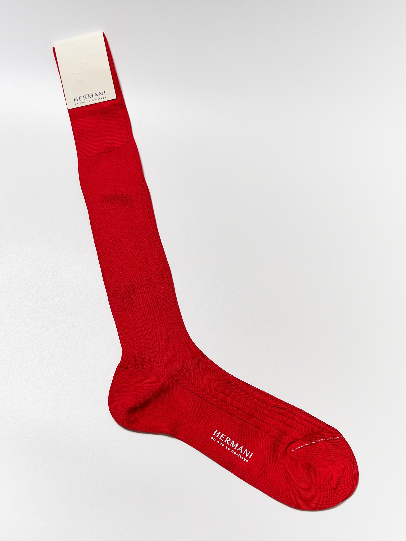 Filo di Scozia Cotton Knee-High - Rosso