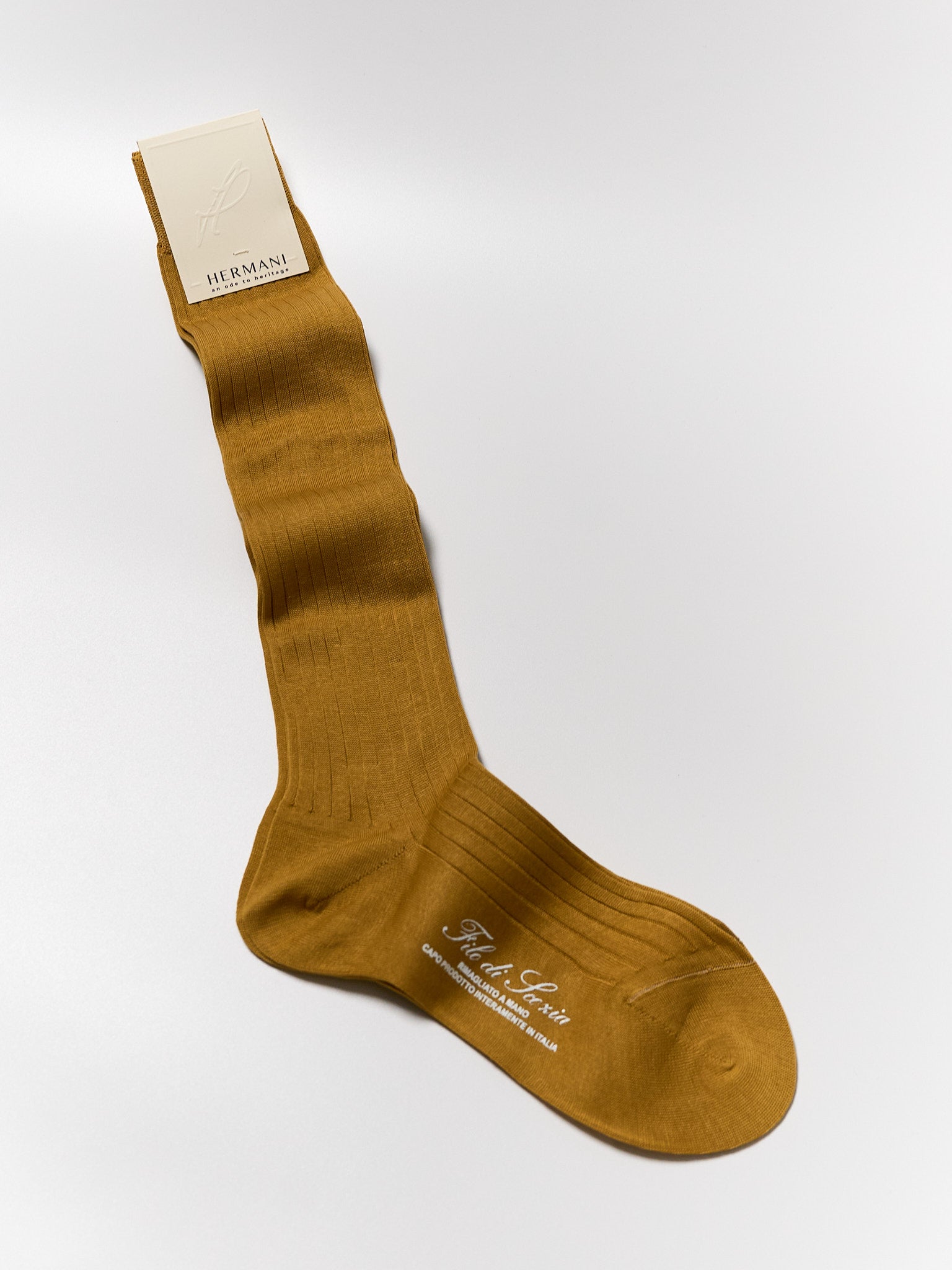 Donna Filo di Scozia Knee-High - Senape