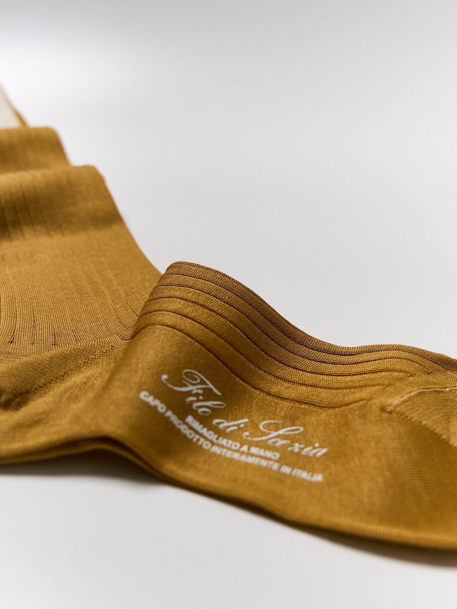 Donna Filo di Scozia Knee-High - Senape