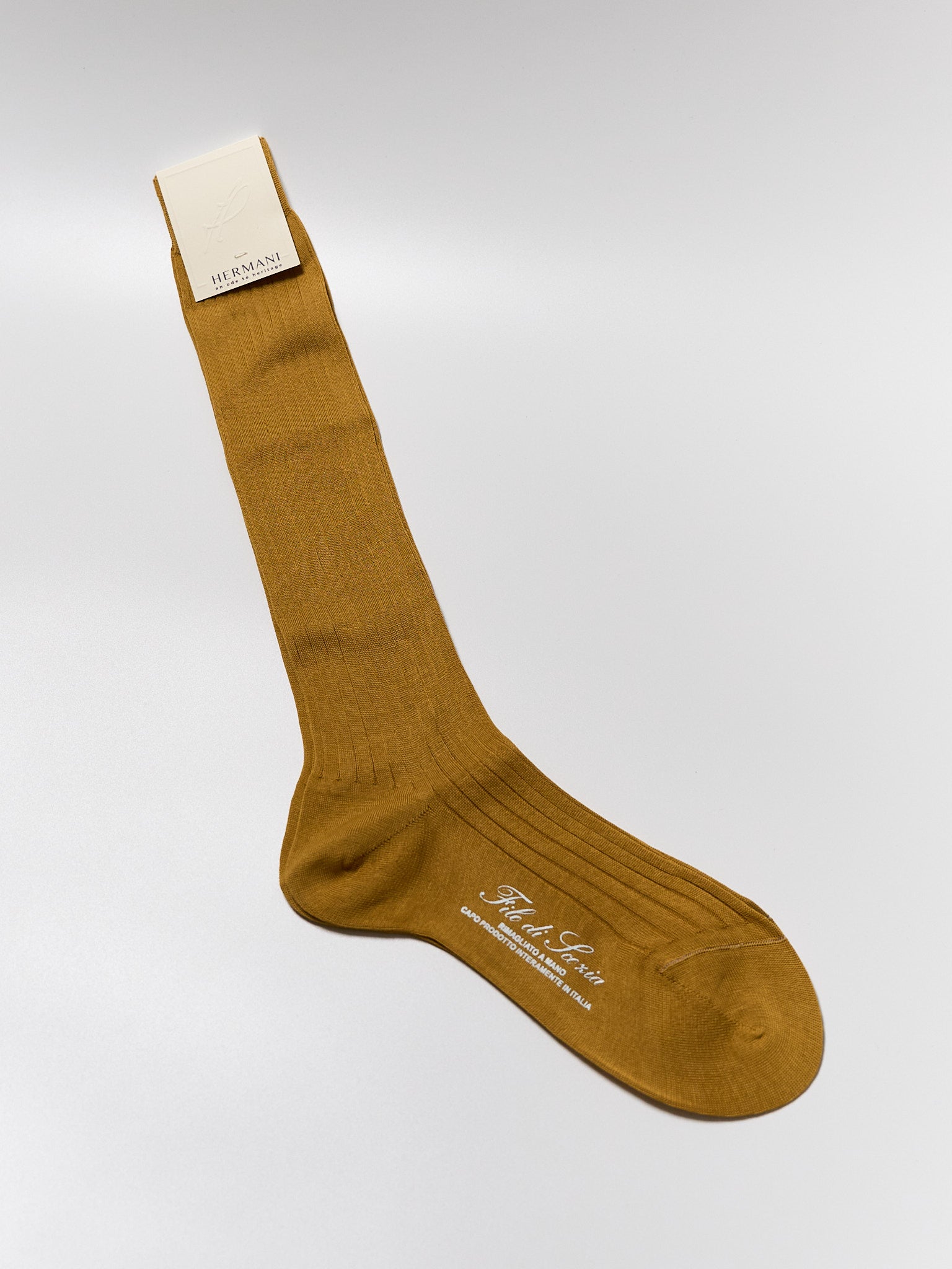Donna Filo di Scozia Knee-High - Senape