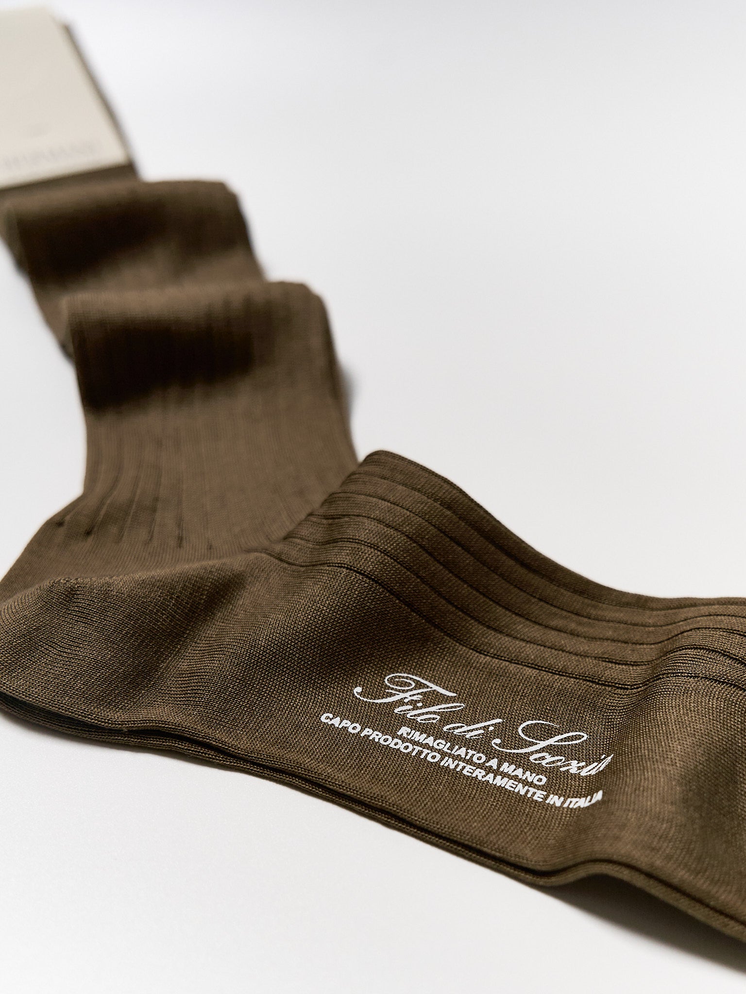 Filo di Scozia Cotton Knee-High - Tabacco