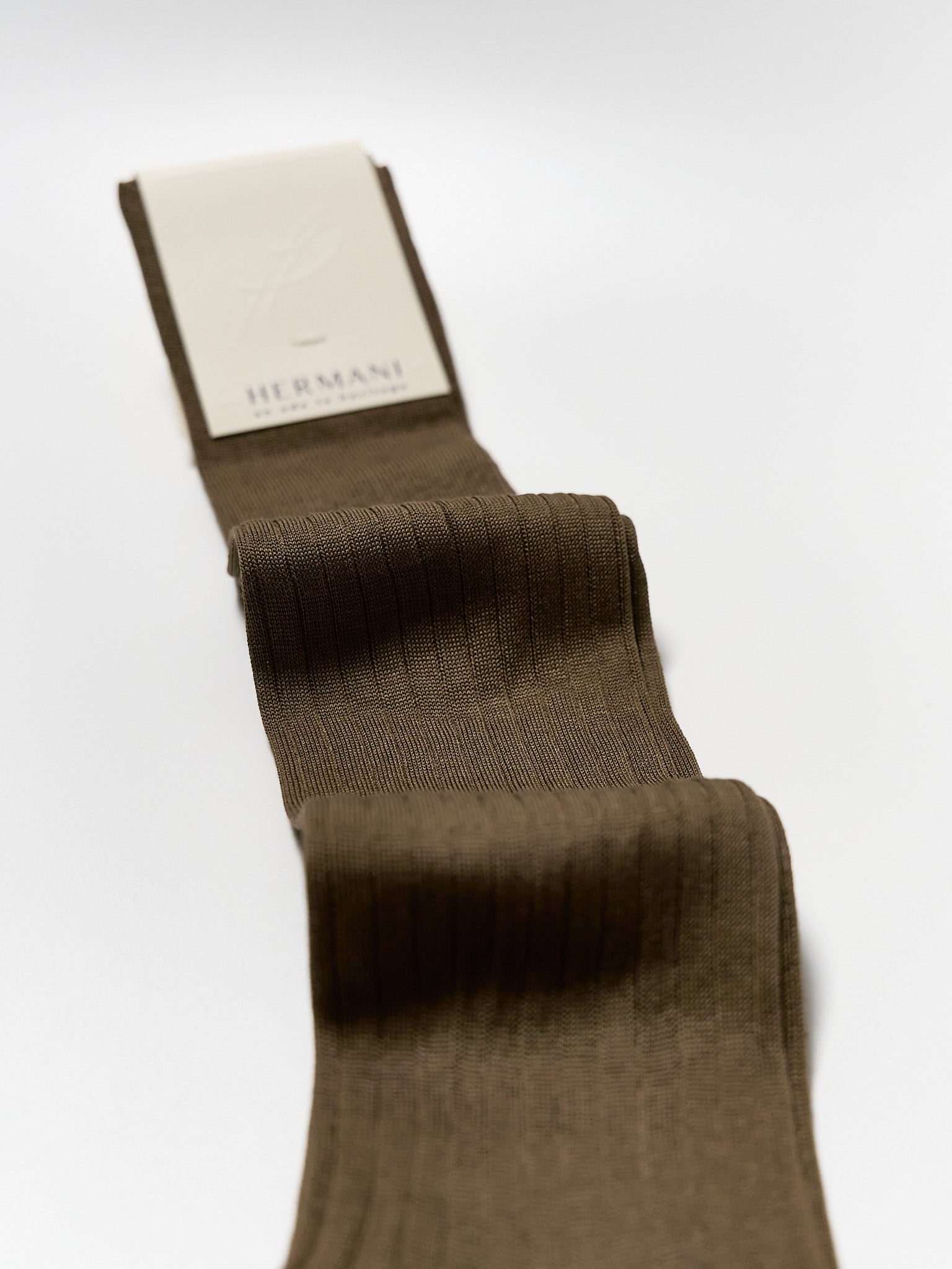 Filo di Scozia Cotton Knee-High - Tabacco