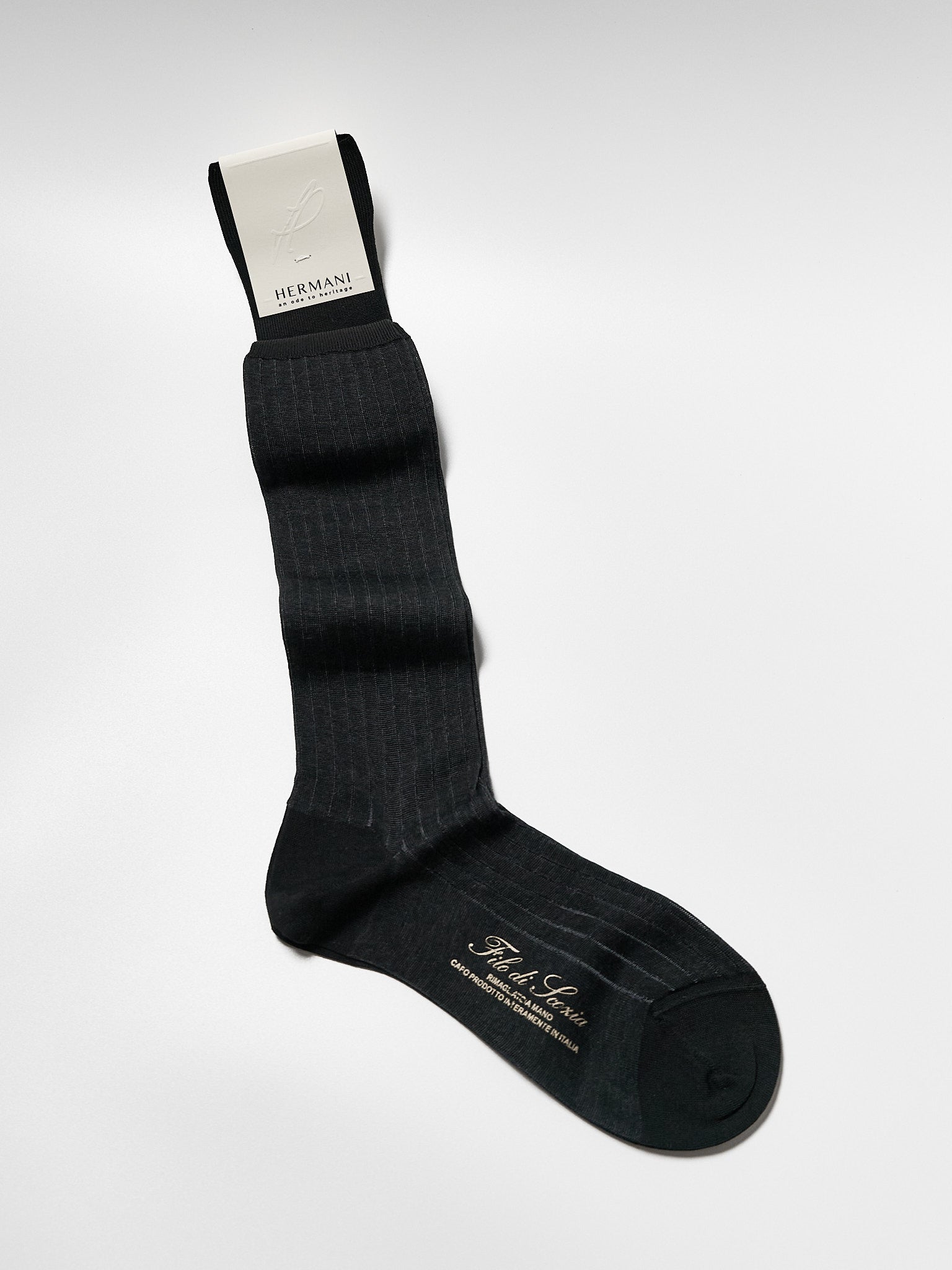 Vanisé Cotton Knee-High - Nero Grigio