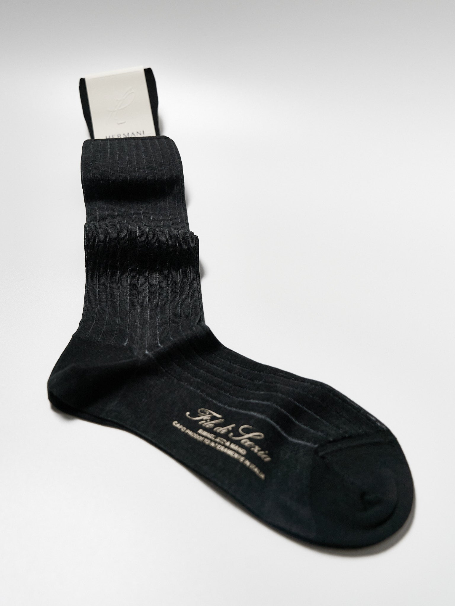 Vanisé Cotton Knee-High - Nero Grigio