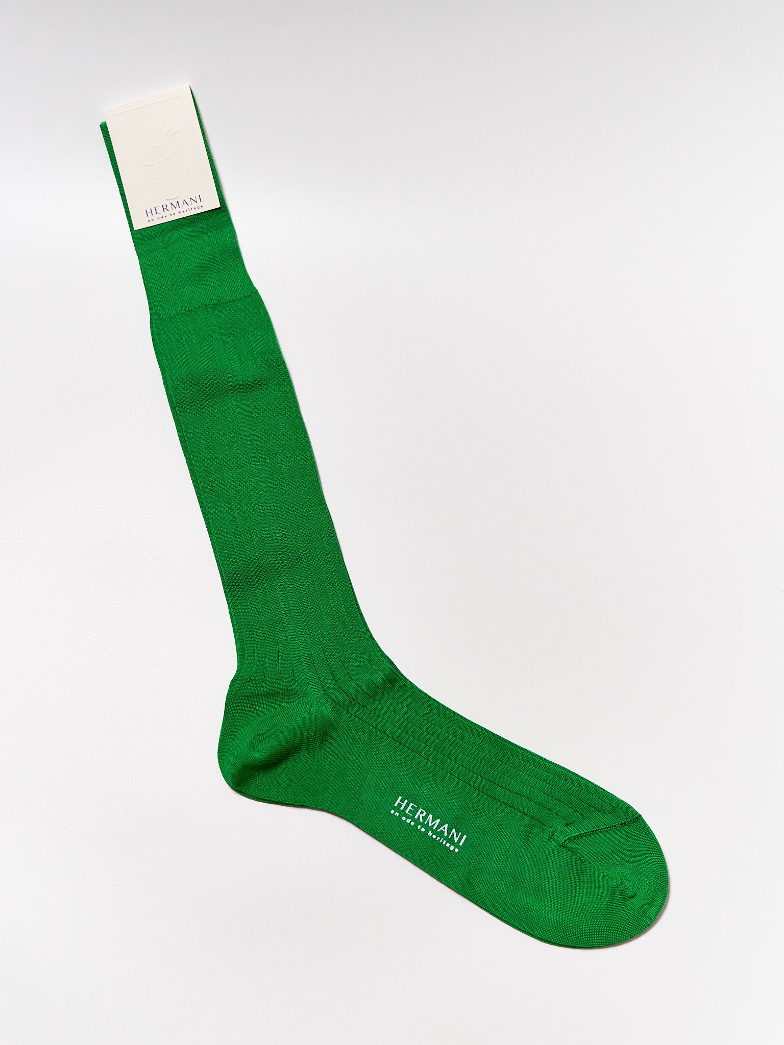 Filo di Scozia Cotton Knee-High - Verde