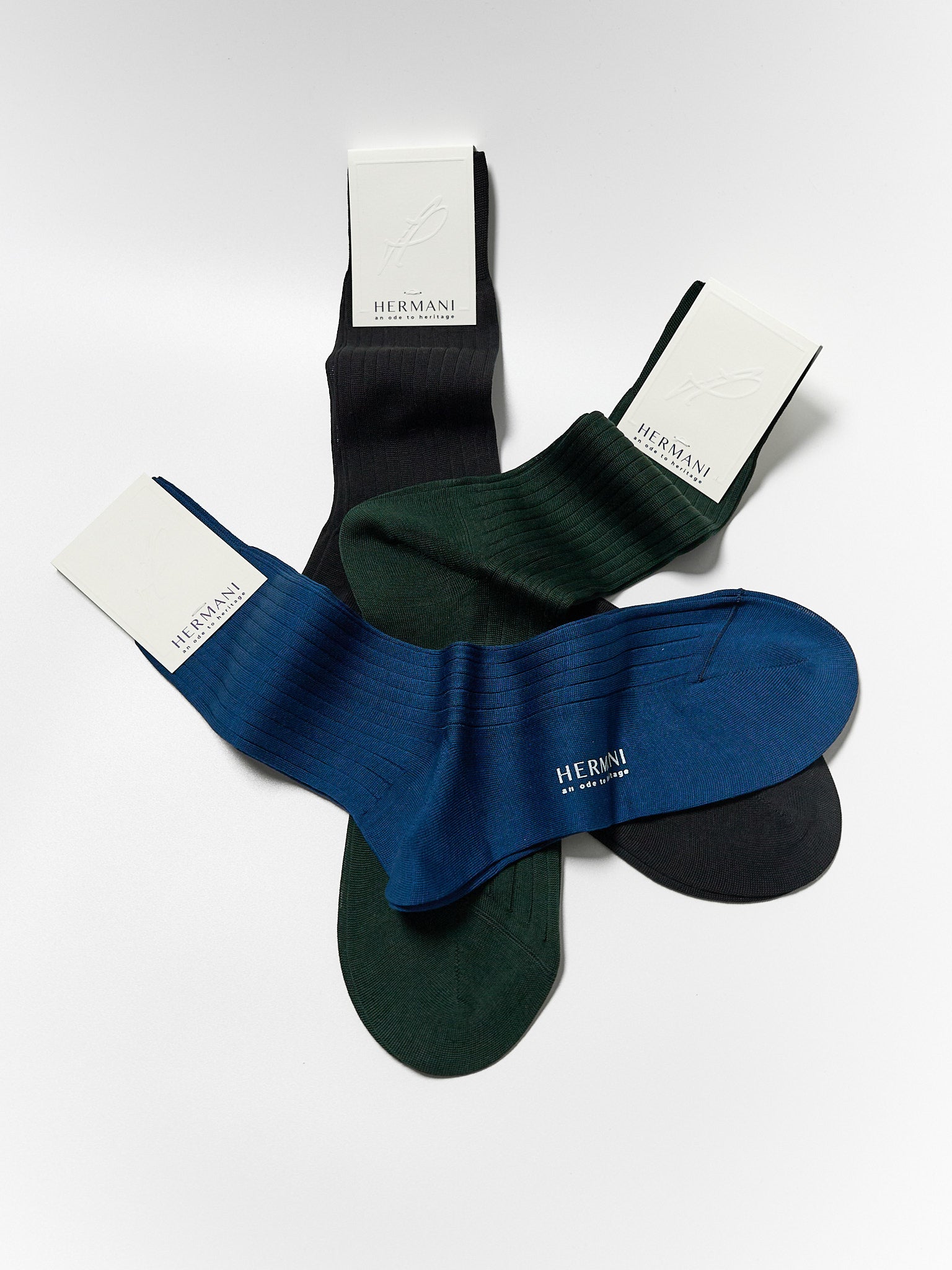 Gift Box: Egyptian Cotton Mid-Calf - Verdone, Nero, Blu