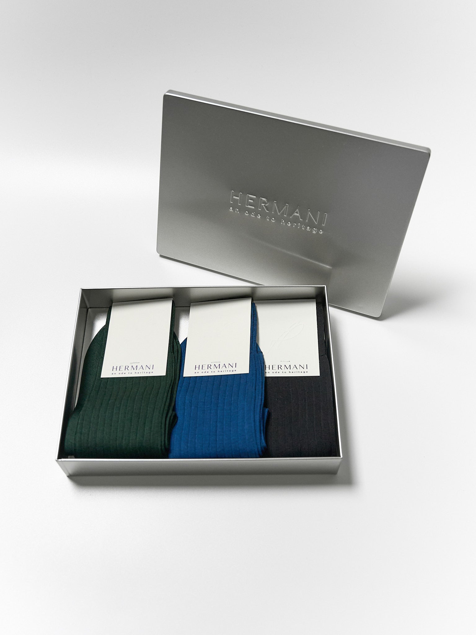 Gift Box: Egyptian Cotton Mid-Calf - Verdone, Nero, Blu