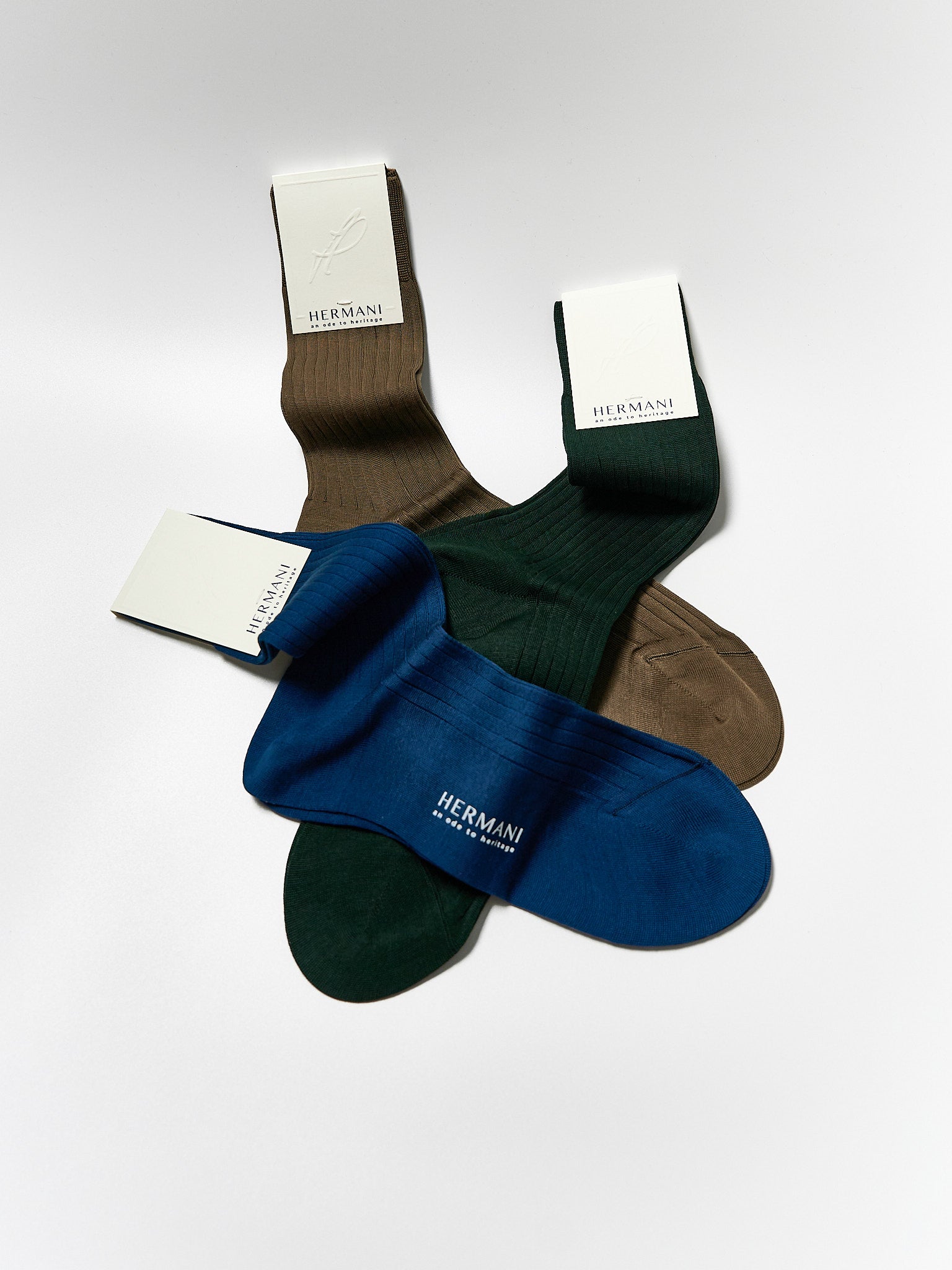 Gift Box: Egyptian Cotton Mid-Calf - Verdone, Blu, Tabacco