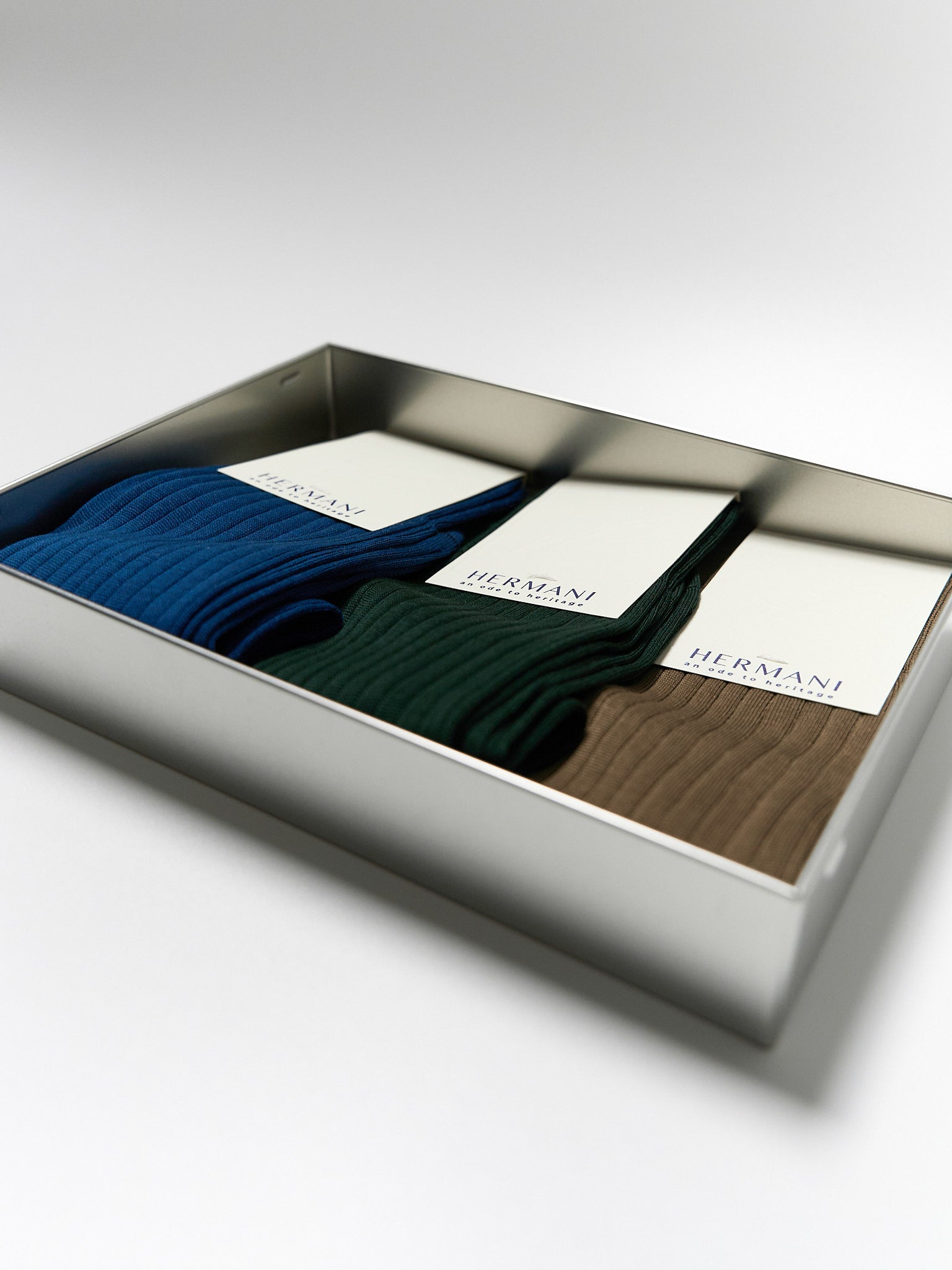 Gift Box: Egyptian Cotton Mid-Calf - Verdone, Blu, Tabacco
