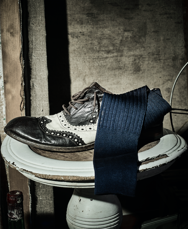Luxury Pure Merino Wool Knee-High Socks Navy