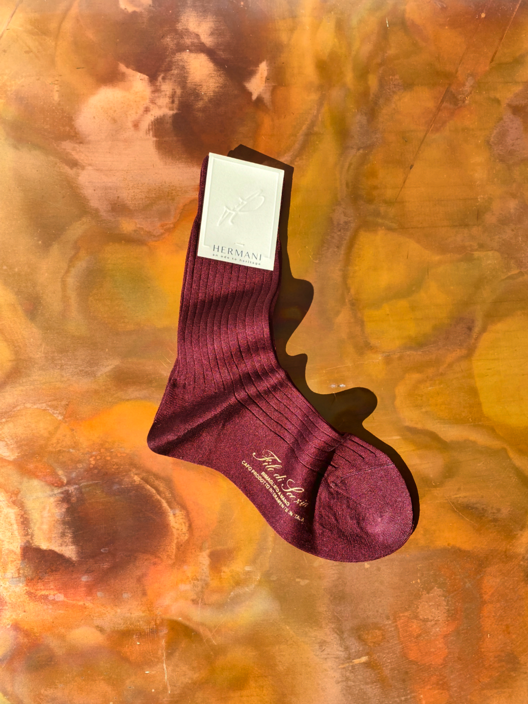 Luxury Women Filo di Scozia Cotton Socks Bordeaux