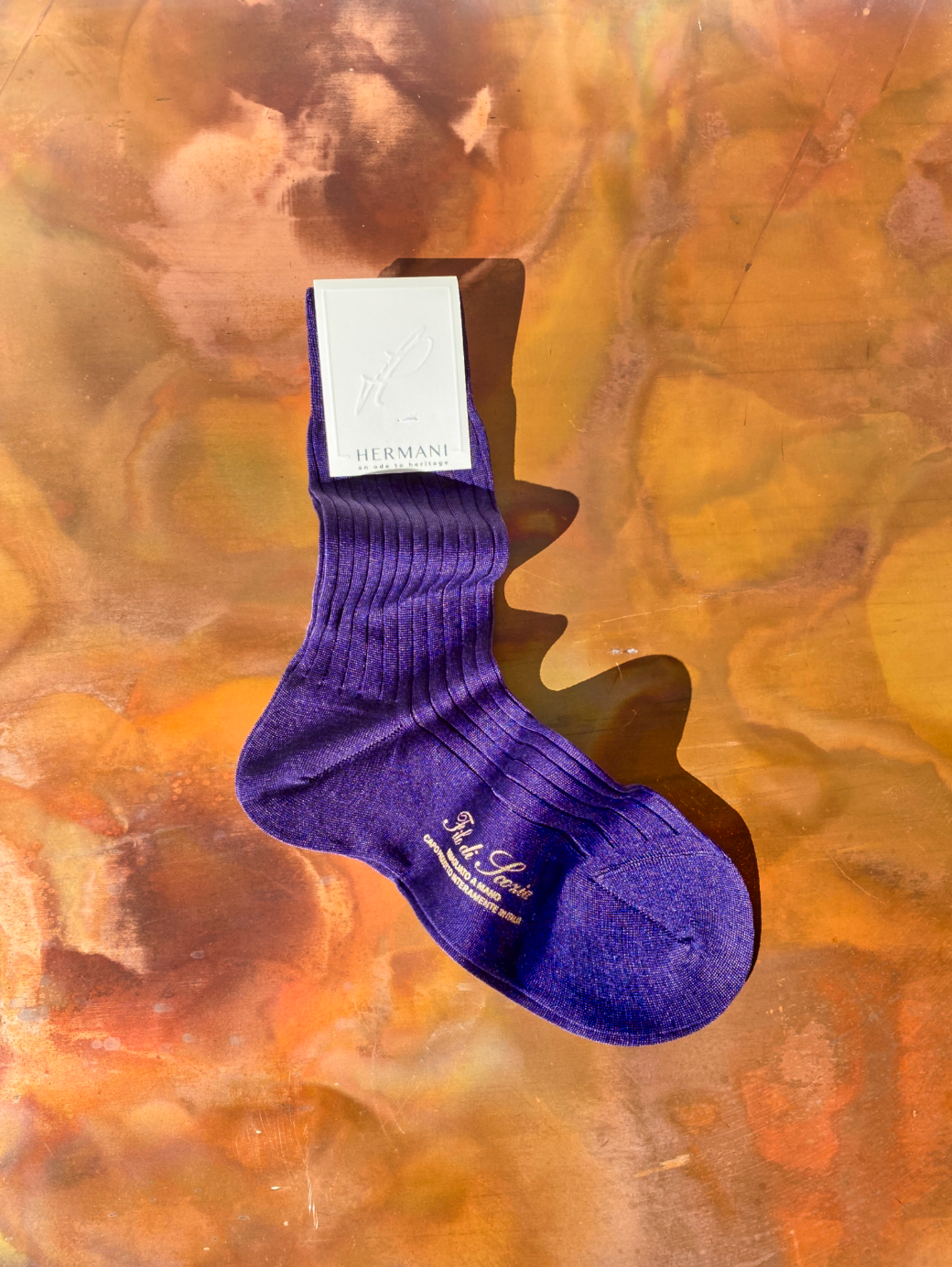 Luxury Women Filo di Scozia Cotton Socks Violet 