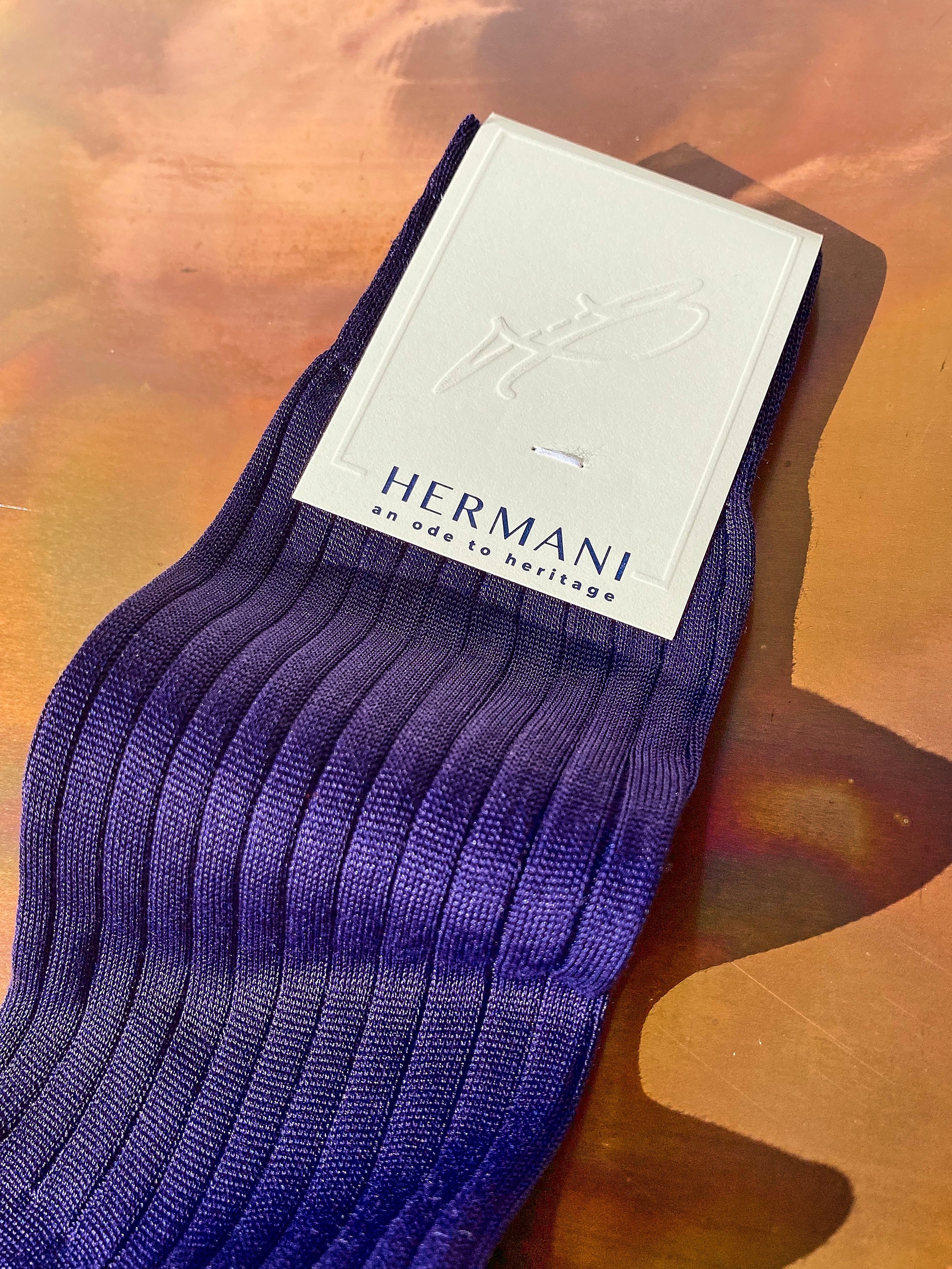 Luxury Women Filo di Scozia Cotton Socks Violet Detail2