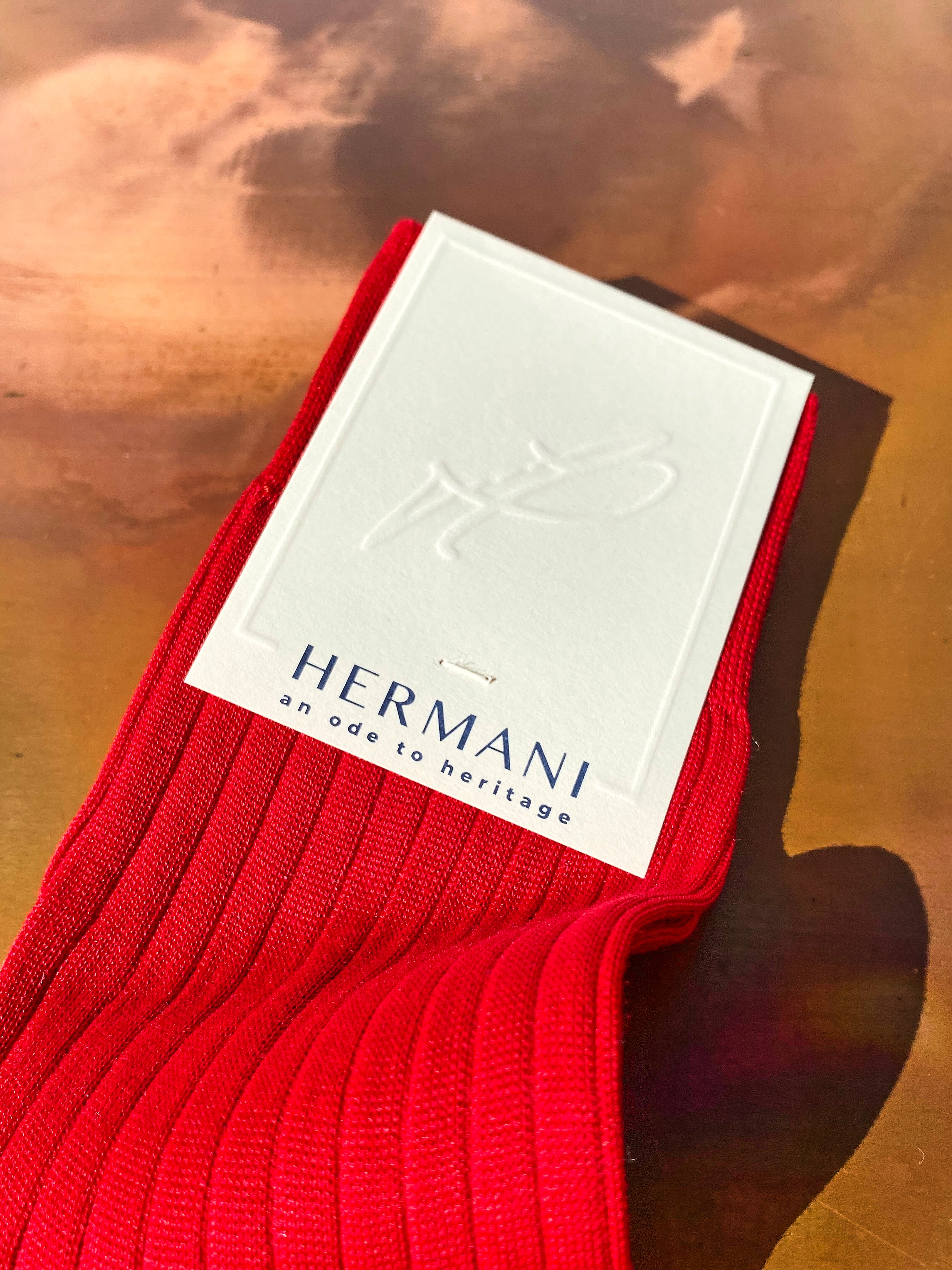 Luxury Women Knee-High Cotton Socks Red Detail