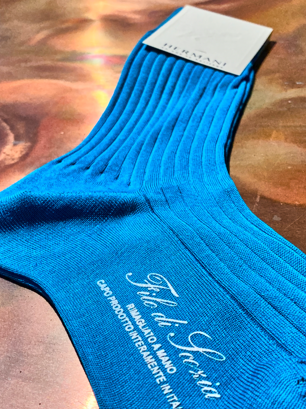 Luxury Women s Filo di Scozia Cotton Socks Acqua