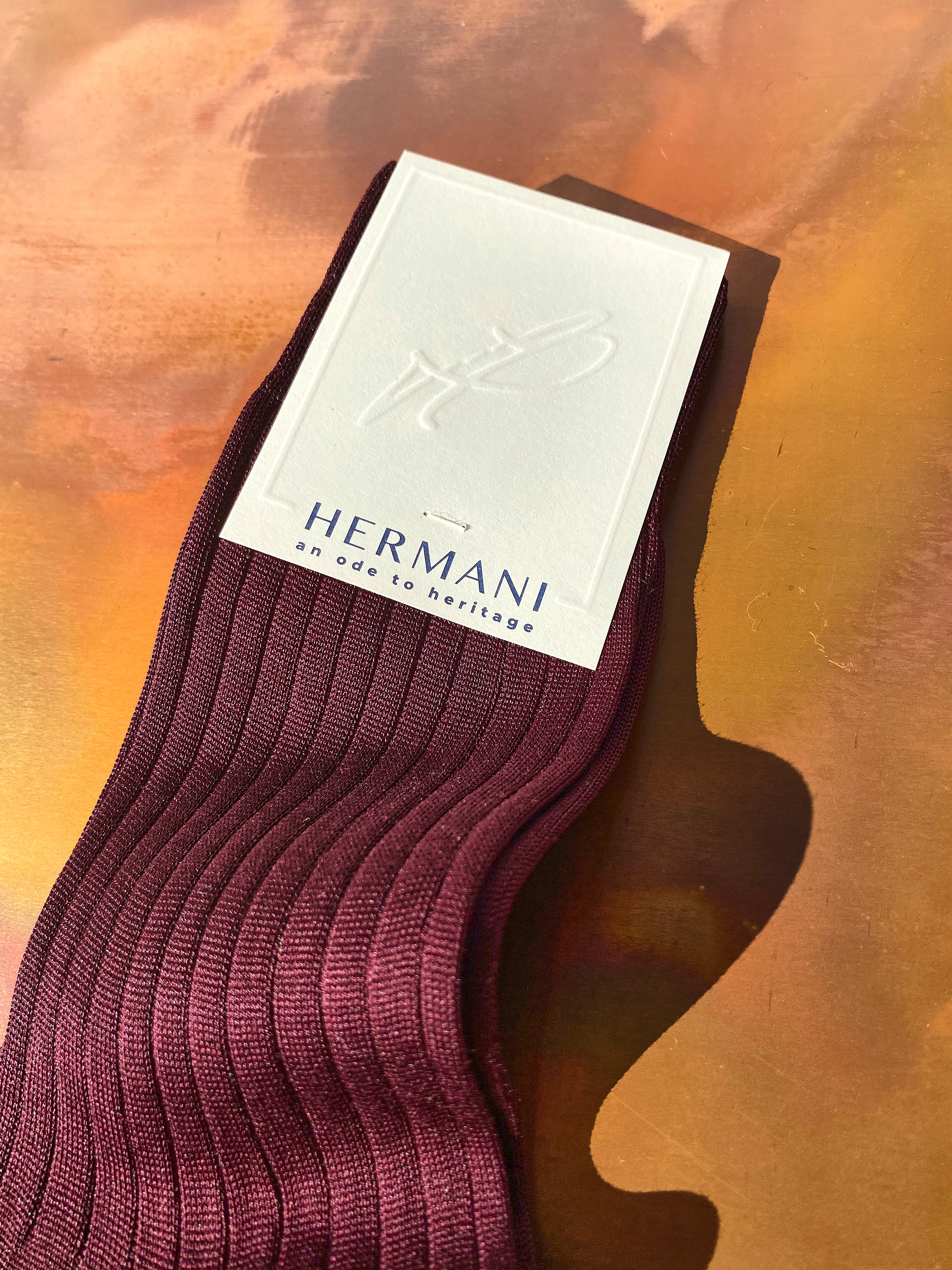 Luxury Women's Filo di Scozia Cotton Socks Bordeaux Detail