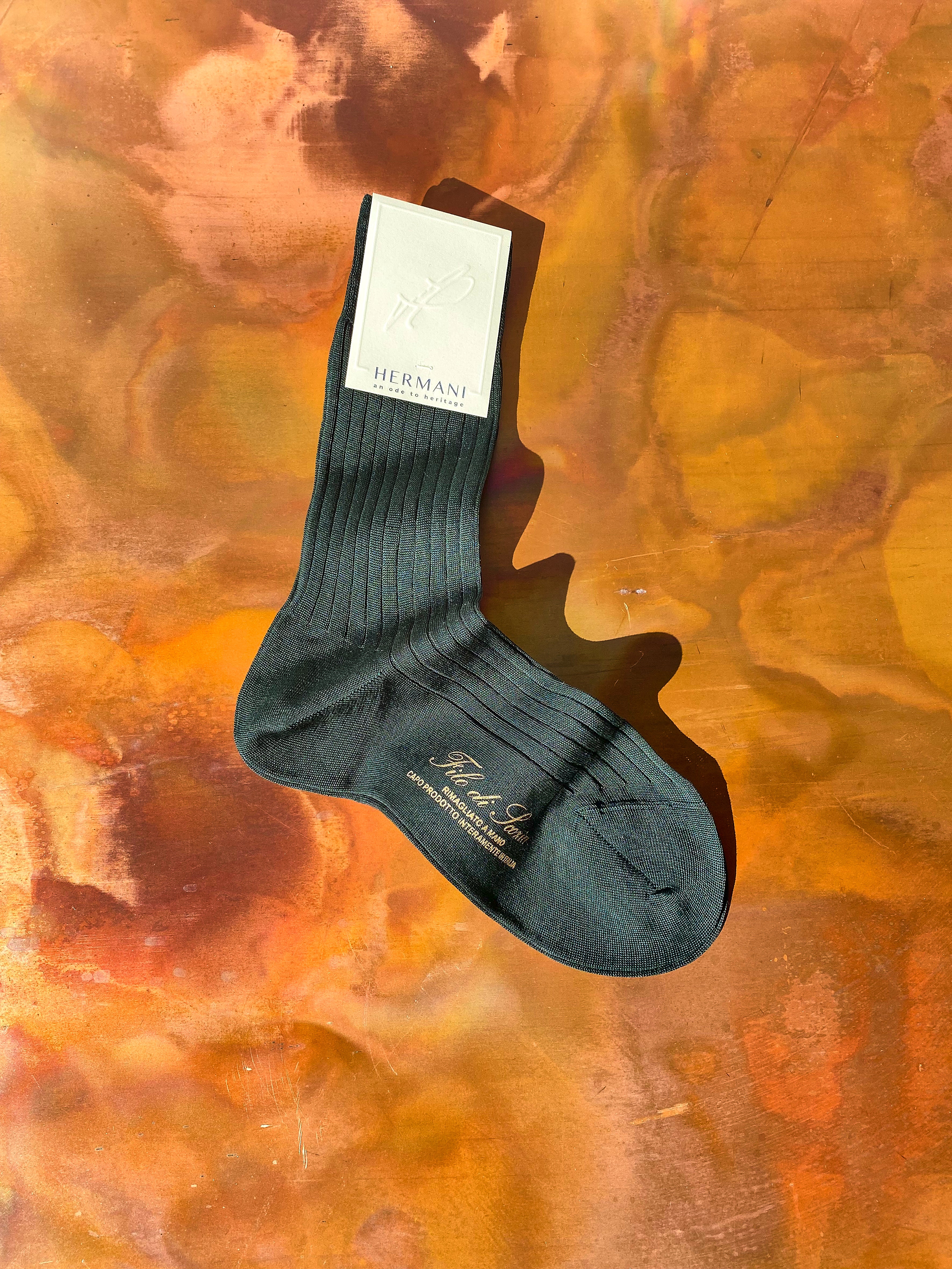 Luxury Women's Filo di Scozia Cotton Socks Green