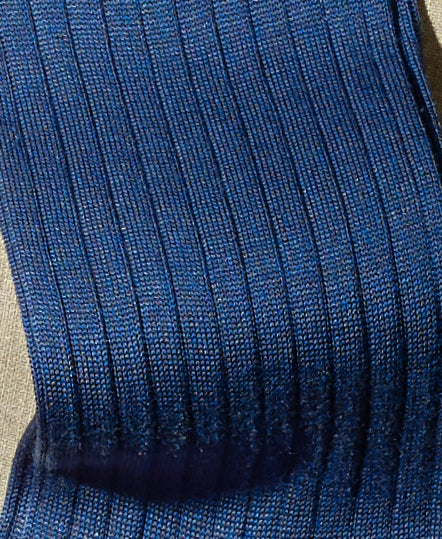 Premium Egyptian Cotton Socks Long Blue Detail2