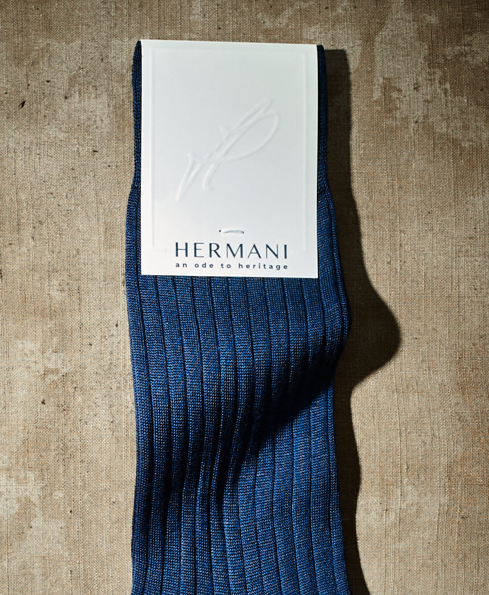 Premium Egyptian Cotton Socks Short Blue Detail