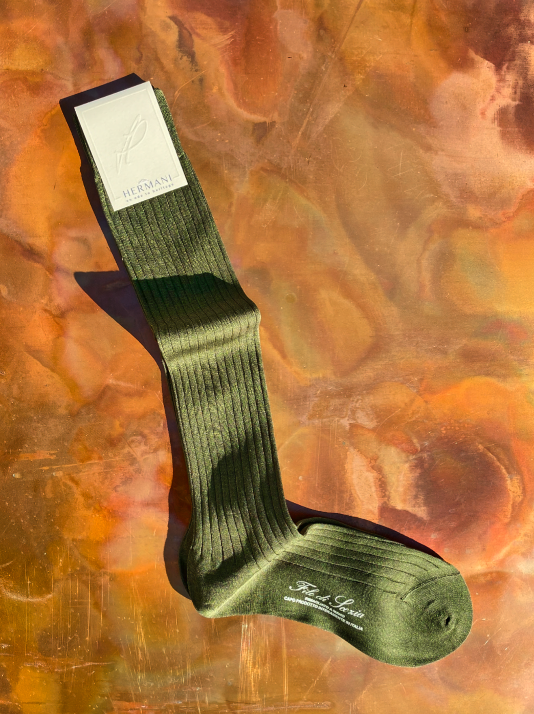 Sustainable Women Knee-High Cotton Socks Olive
