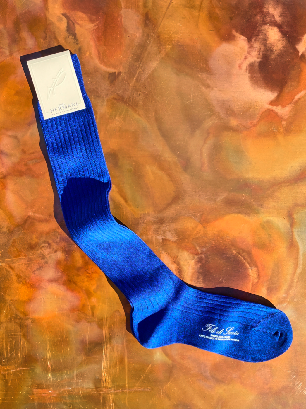 Sustainable Women Knee-High Cotton Socks Sapphire