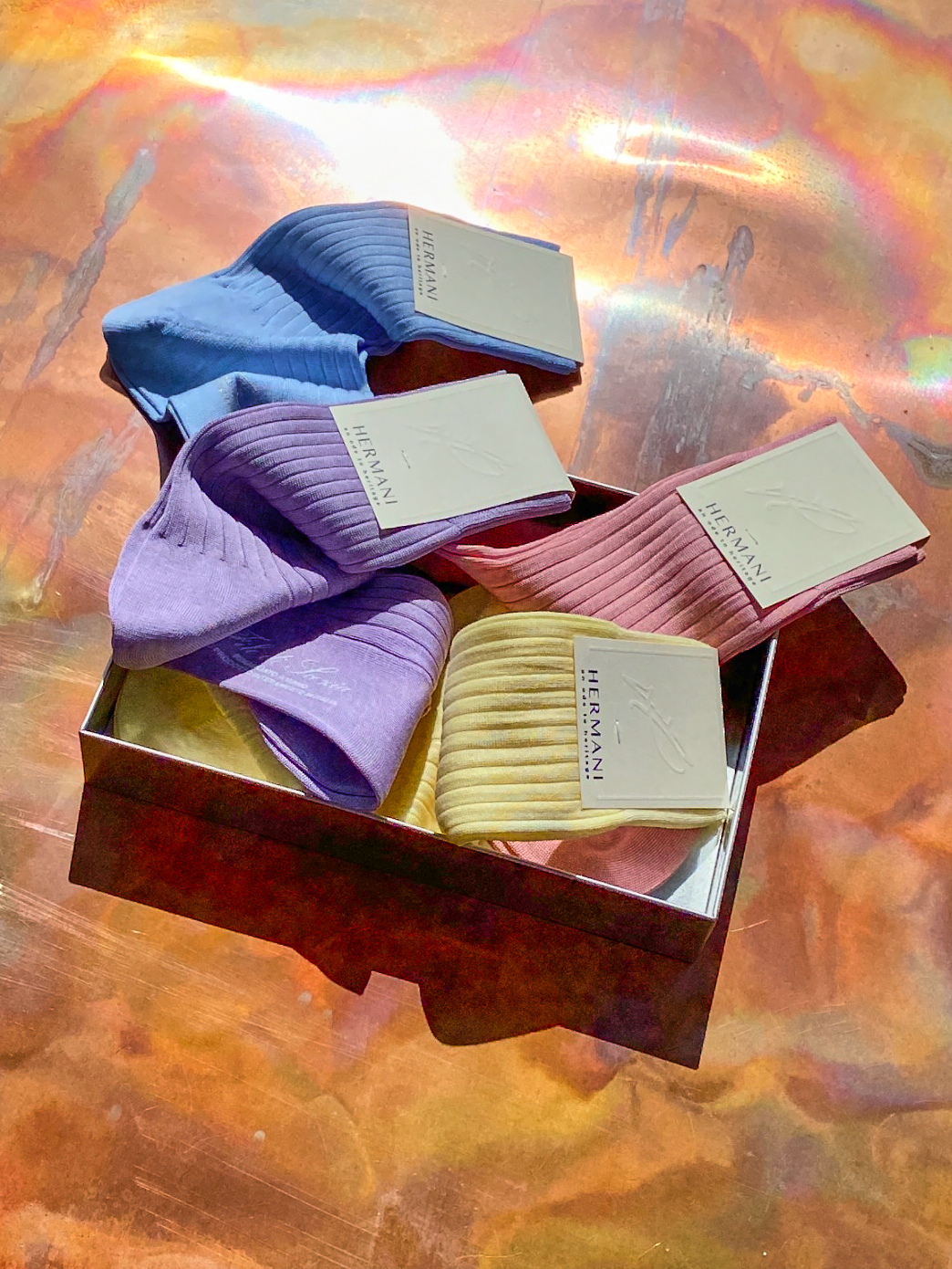 Women Luxury Egyptian Cotton Socks Giftbox Pastel